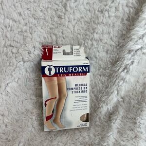 New Truform Unisex Medical compression thigh  high Beige stockings close toe SZL